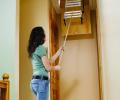 Werner Abru ALadder Complete Loft hatch door catch latch twist for wood board 22mm with Stowage Pole and Hook 1250mm 2 and 3 section loft ladder